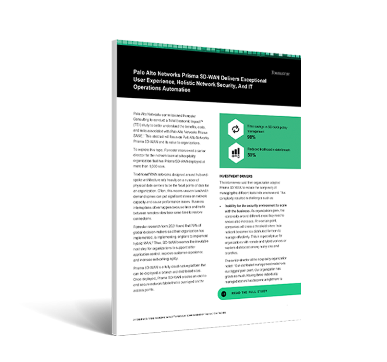 Palo Alto Networks Prisma SD-WAN 总体经济影响™聚焦分析